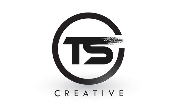 TS Brush Letter Logo Design. Creative Brushed Letters Icon Logo.