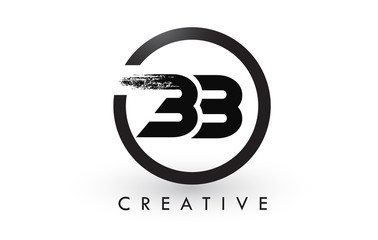 Obraz premium BB Brush Letter Logo Design. Creative Brushed Letters Icon Logo.