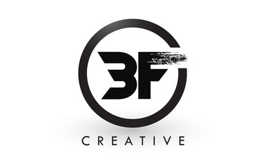 BF Brush Letter Logo Design. Creative Brushed Letters Icon Logo. - obrazy, fototapety, plakaty