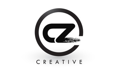 CZ Brush Letter Logo Design. Creative Brushed Letters Icon Logo. - obrazy, fototapety, plakaty