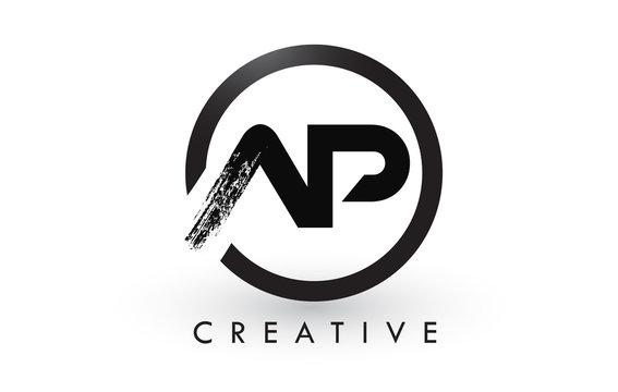 AP Brush Letter Logo Design. Creative Brushed Letters Icon Logo.