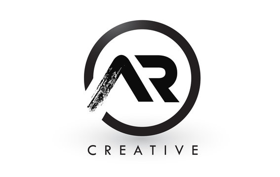 AR Brush Letter Logo Design. Creative Brushed Letters Icon Logo.