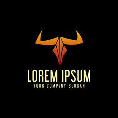 Buffalo bull abstract logo. luxury design concept template