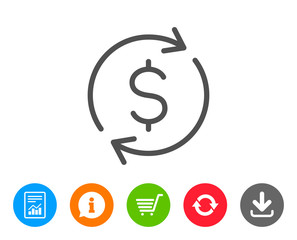 Currency exchange line icon. Money Transfer.