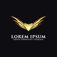 Obraz premium luxury wings logo emblem design concept template