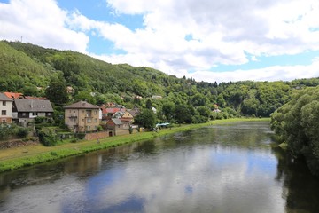 Fototapeta na wymiar Countryside along River Berounka, central Bohemia, Czech Republic