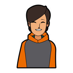 portrait young woman wearing clothes warm winter vector illustration