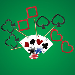 Casino party, cards, dibs