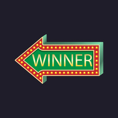 Casino party, pointer left. Winner