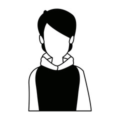 portrait young woman wearing clothes warm winter vector illustration