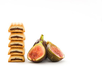 Fig cookies isolated on white background
