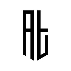 initial letters logo at black monogram pentagon shield shape