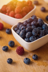 Blueberries in ceramic bowl