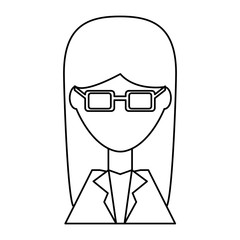Business woman profile cartoon