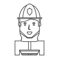 Firefigther profile cartoon