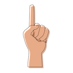 hand showing five finger waving gesture icon vector illustration
