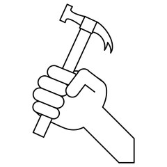 Hand with tool