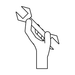 Hand with tool