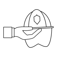 Fototapeta premium Firefigther helmet cartoon