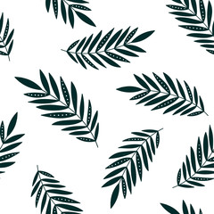 leaves tropical seamless pattern