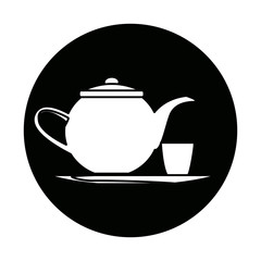 the teapot and cup beverage element icon vector illustration