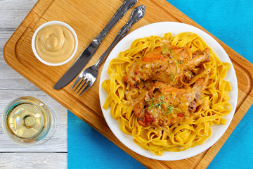 Rabbit Cooked with mustard and wine