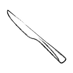 knife cutlery eating utensil kitchen icon vector illustration