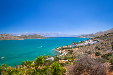 Fototapeta na wymiar Scenery of Mirabello Bay on Crete, Greece