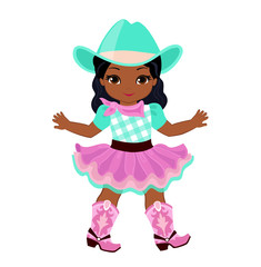 Beautiful cowgirl  isolated on white background.