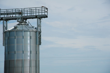Steel grain silos used to store grain