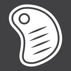 T-bone beef steak glyph icon, food and drink, barbecue sign vector graphics, a solid pattern on a black background, eps 10.