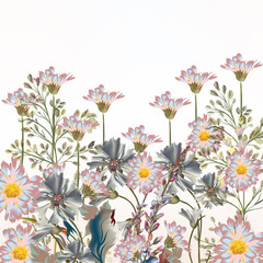 Beautiful field plants in realistic style for design