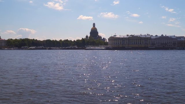 View of the Admiralty Embankment in St. Petersburg Russia