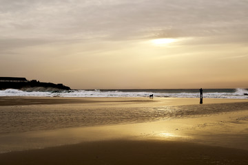 sunset at Lances Beach in Tarifa, Spain
