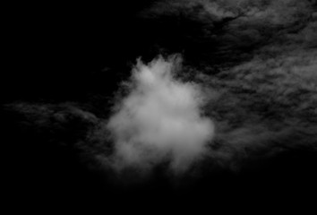 white cloud on black