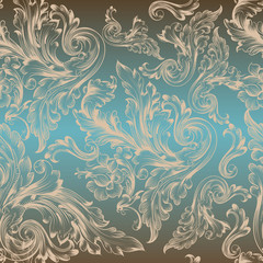 Fototapeta na wymiar Elegant vector pattern with swirls for design in luxury style