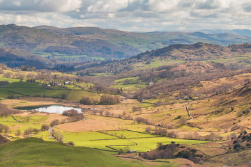Fototapeta na wymiar Mountain view from Wrynose Pass, Cumbria, England