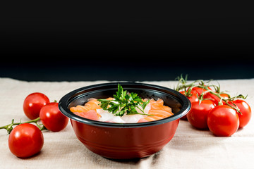 japanese food Mix Sashimi Chirashi Rice Bowl