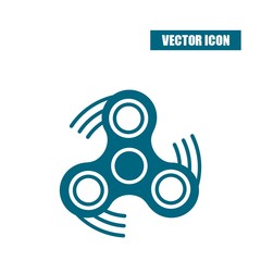 Fidget spinner icon in flat style isolated on white background