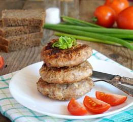 Cutlets from pork and beef