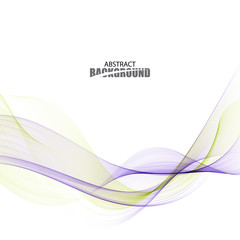 Abstract vector background, blue and green waved lines