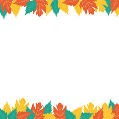 Autumn leaves border banner with copy space