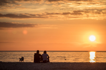 couple watching sun set 