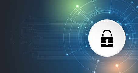Cyber security and information or network protection. Future technology web services for business and internet project