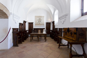 Interior of Alcazar de los Reyes Cristianos in Cordoba