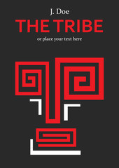 Obraz premium Book cover creative concept. Adventure or fantasy themes. Mid century style design. Applicable for books, posters, placards etc. Clipping mask used.