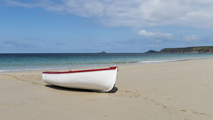 White Boat on Beach