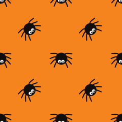 Halloween spider concept background for Halloween Party night. Seamless pattern Halloween vector for Holiday with spider for banner, poster, greeting card, party invitation. Isolated illustration.
