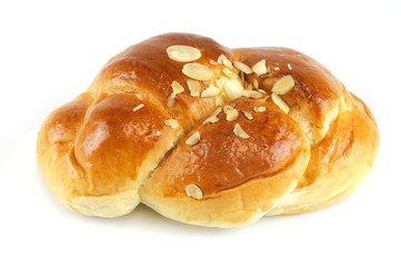 fresh baked bread isolated on white background