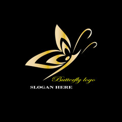 Butterfly logo template. Vector illustration